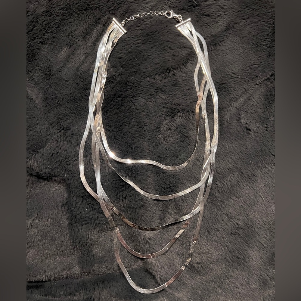 Sterling silver 3 tiered necklace